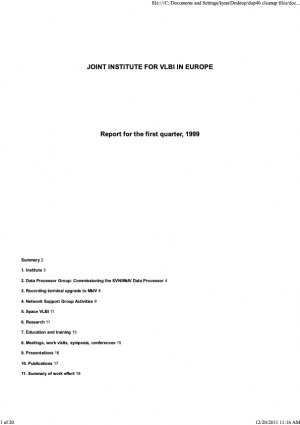 JIVE 1999 Q1 Report